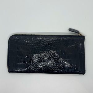 Fake Black Crocodile Clutch